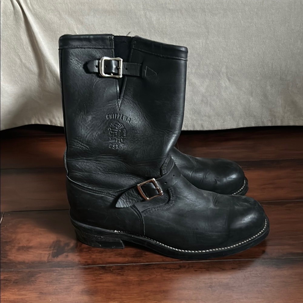 Chippewa Men's Black Leather Boots